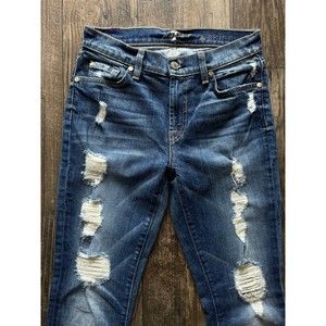 NWOT 7 For all mankind The Skinny size 27 distressed jeans
